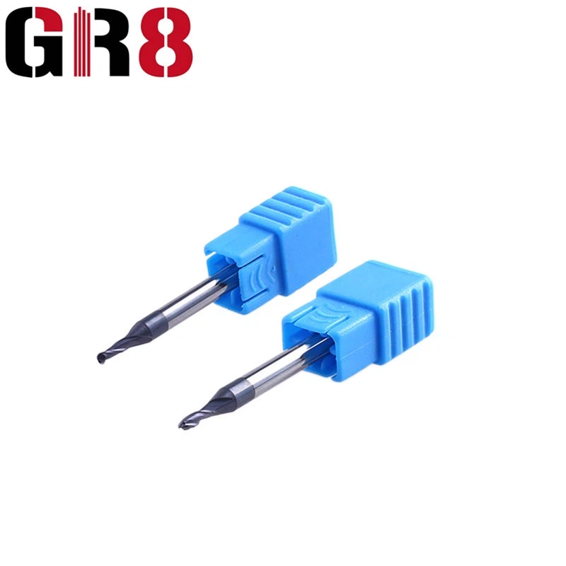 Fresa a candela micro-diametro con testa sferica a 2 taglienti